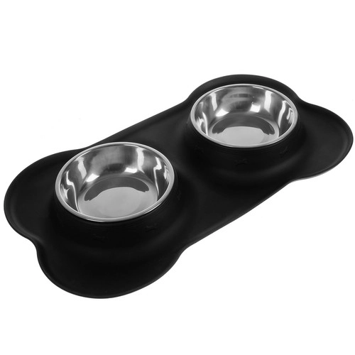 Dual Pet Bowls with Silicone Stand
