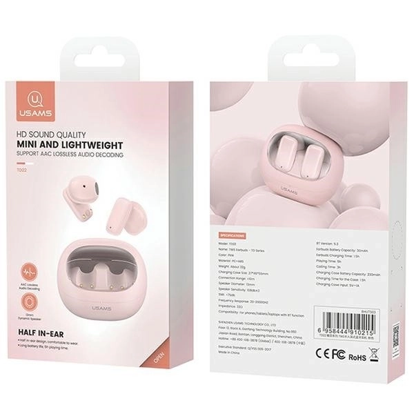 Draadloze oordopjes Bluetooth 5.3 TWS roze