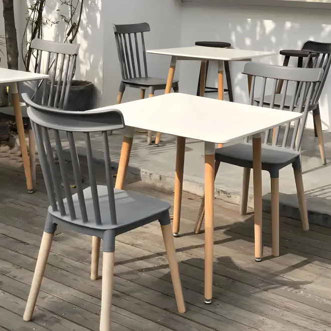 Moderne houten vierkante keukentafel 80x80 cm