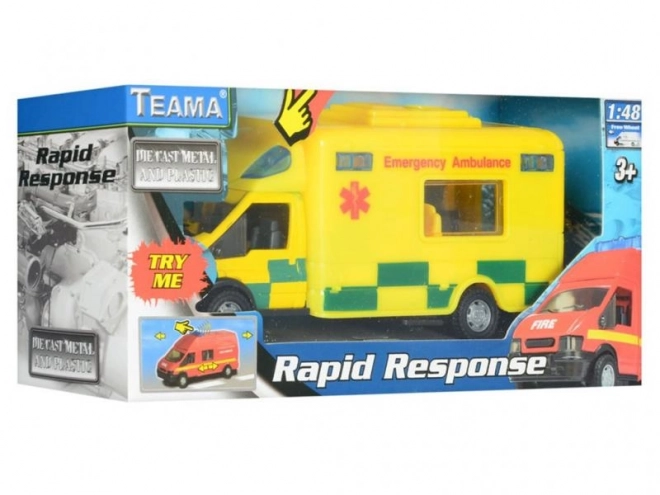 Metalen auto Rapid 1:48 met geluid