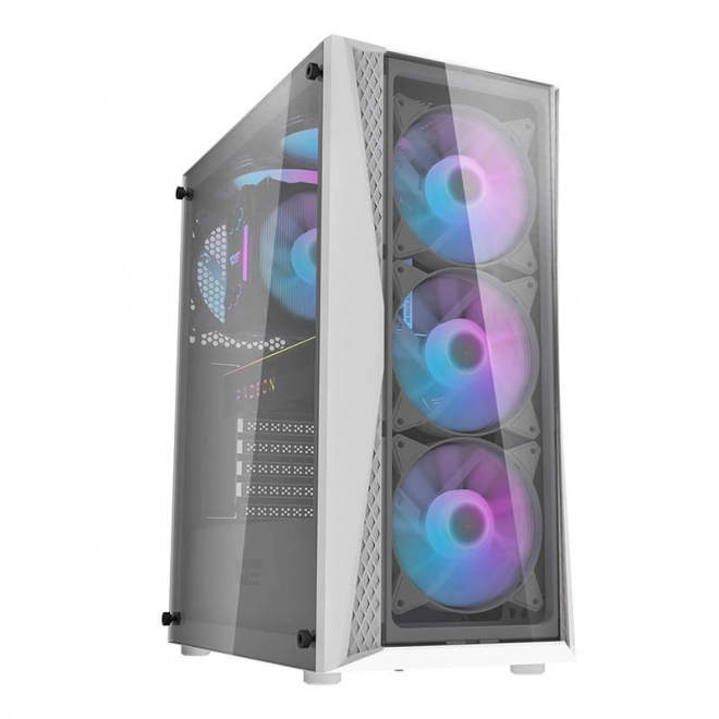 Computerbehuizing Darkflash DK352 Plus met 4 ventilatoren (zwart-wit)