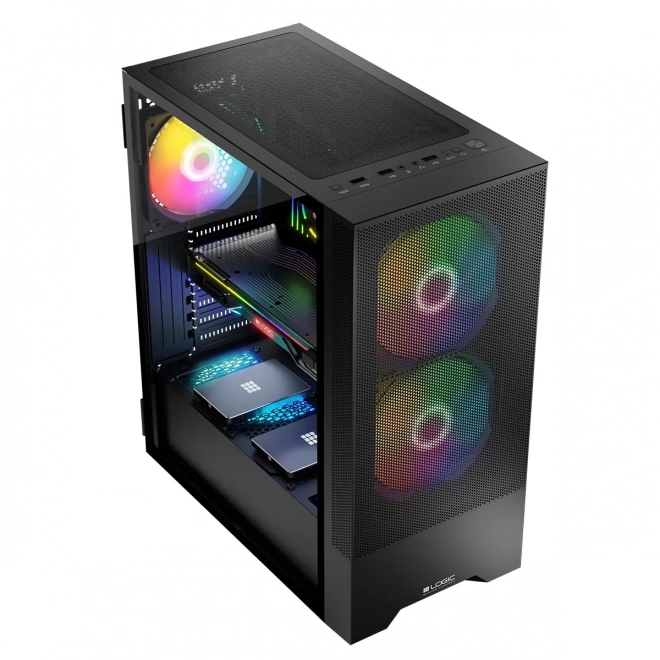 Behuizing Arya ARGB USB 3.0 Midi Tower zwart