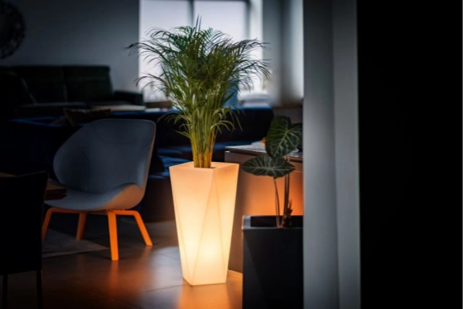 Design Bloempot MONUMO VASO wit met verlichting