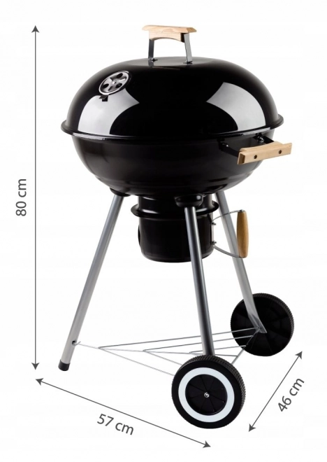 Gartengrill mit Abdeckung und Rädern