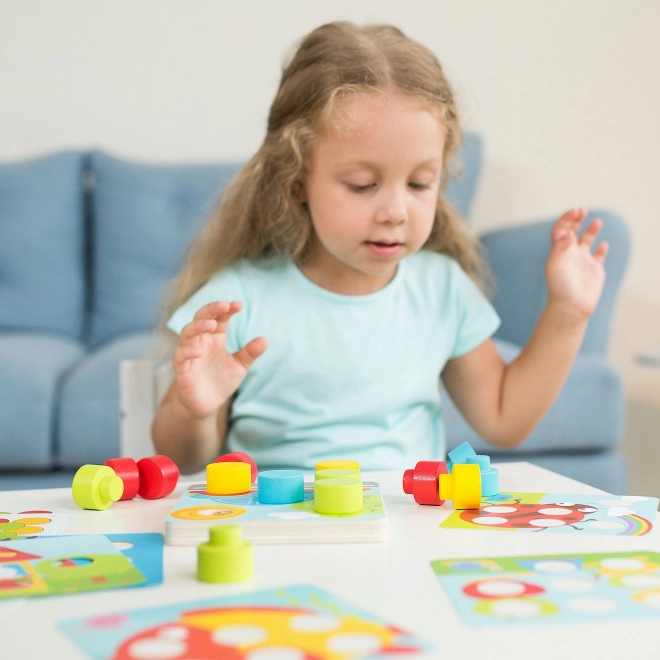 Lucy & Leo Kleurrijke mozaïek - houten spel met grote pinnen en sjablonen