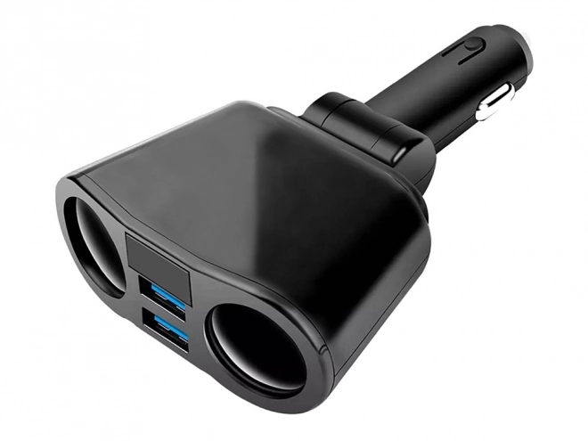 Car Cigarette Lighter Splitter Charger with 2 USB Ports and Voltmeter