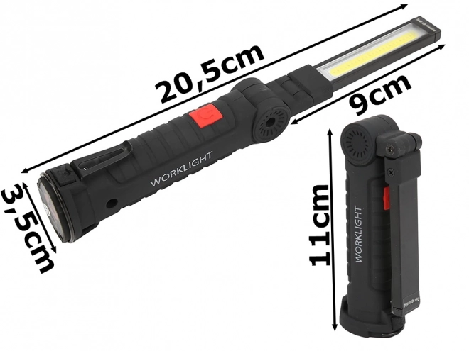 Magnetische werkplaatslamp Magnese met USB opvouwbare handgreep 5v1