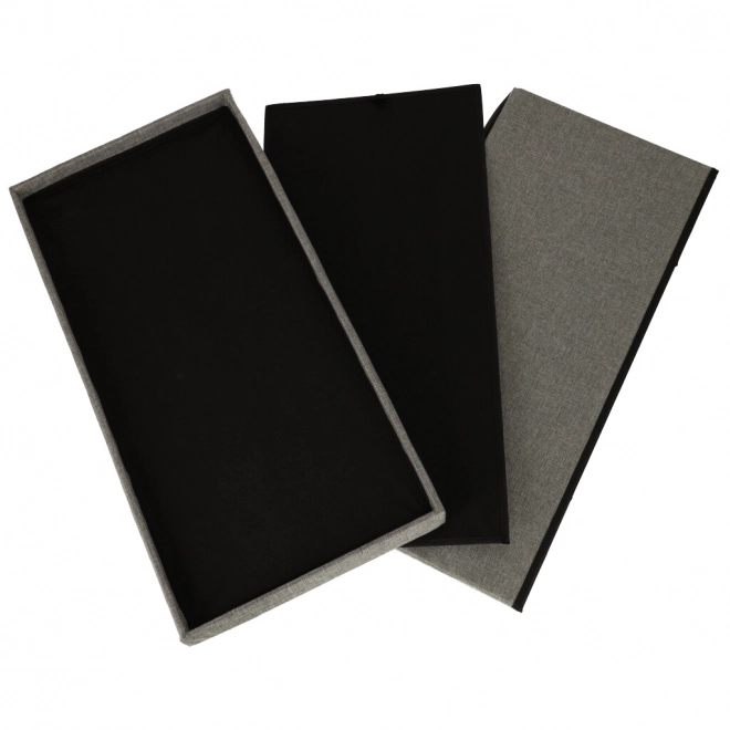 Grijze opvouwbare poef met opbergruimte 76x38x38 cm