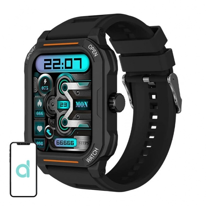 Slim horloge Blitzwolf BW-GTC3 (zwart/zwart staal)