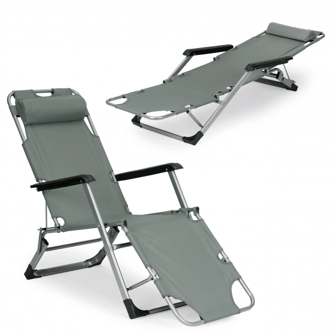 Foldable Garden Beach Chair with Headrest