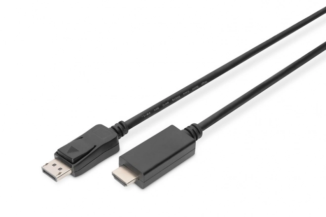 DisplayPort 1.2 adapter cable with snap-in connector 4K 60Hz UHD Type DP/HDMI A M/M black – 3 m