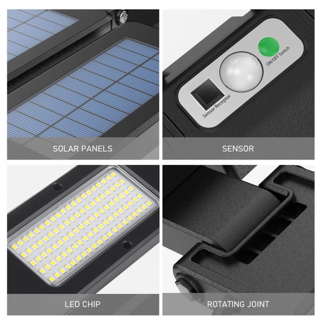 Zon LED straatlamp met sensor en afstandsbediening