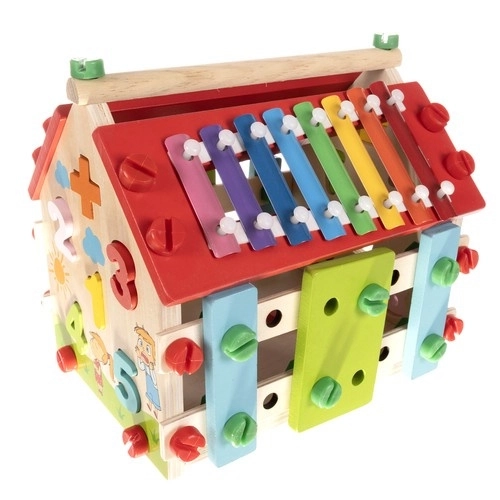 Houten educatief huisje voor kinderen DIY