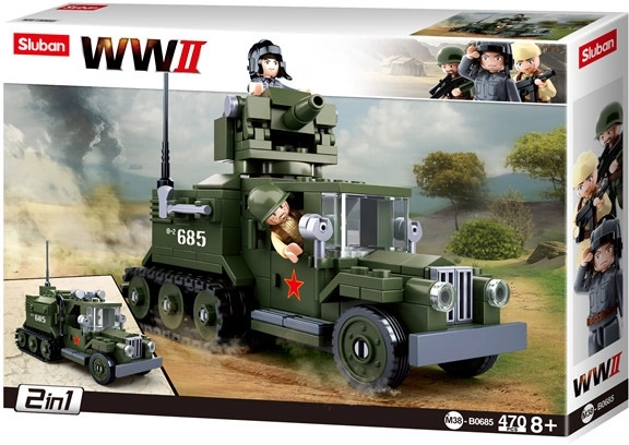 Sluban WWII M38-B0685 Sovjetische Half-Track voertuig 2v1 - Half-Track