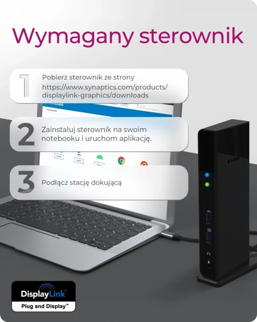 Icy Box DisplayLink Docking Station