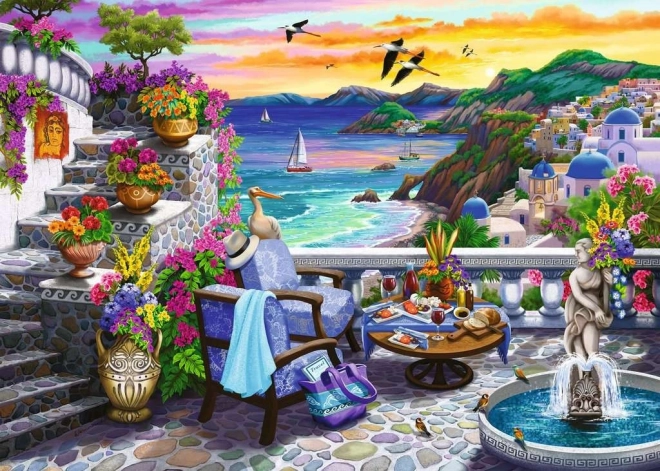 Puzzle Ravensburger Coucher de soleil sur Santorin 300 pièces