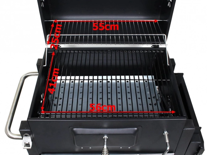 Garten Grill auf Holzkohle mit Zwei Rosten und Thermometer