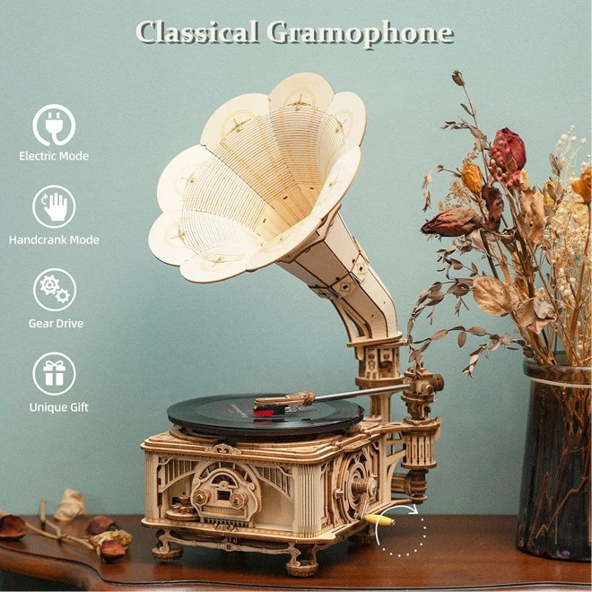 Rokr 3D houten puzzel Klassieke grammofoon