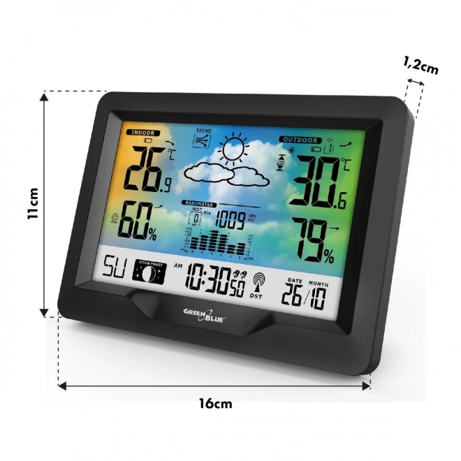 Draadloos weerstation GB540N comfortindicator, vochtmeting, maanfase, klok met DCF-systeem