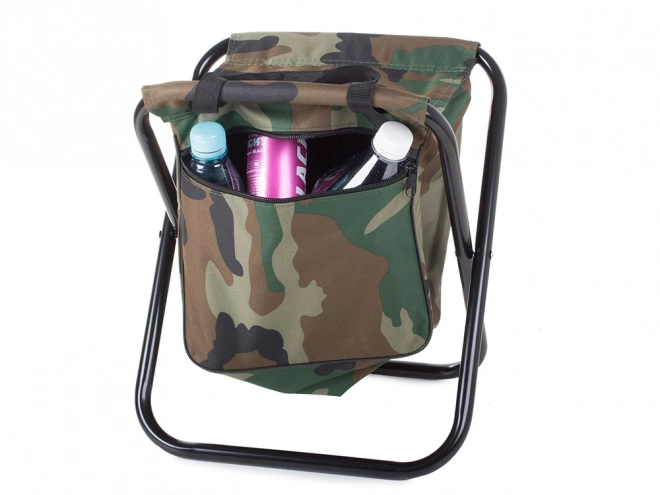 Folding Fishing Camp Stool with Camo Bag