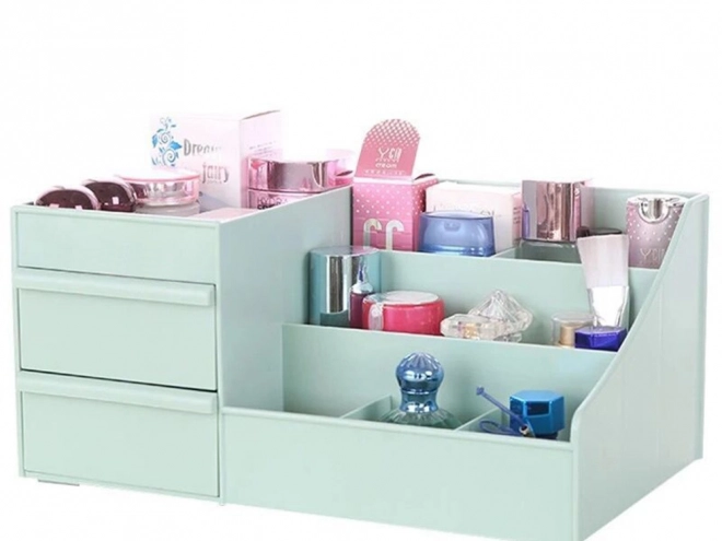 Organizer voor cosmetica in kastje met twee lades