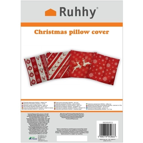 Decoratieve kerstkussenhoezen 40x40 cm - set van 4 stuks