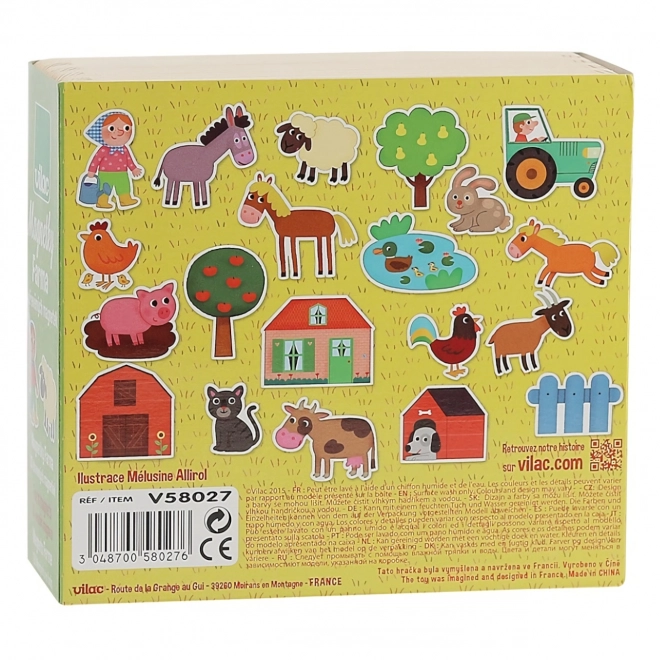 Magnets en bois ferme Vilac - 20 pièces