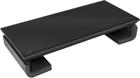 Ergonomischer Monitorständer mit verstellbarer Breite und Schublade