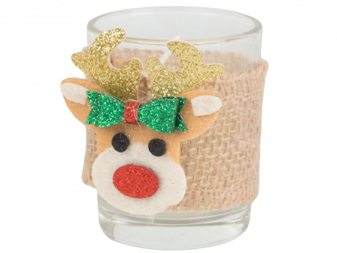 Duftkerzen im Glas mit Rentier-Motiv, Set 2 Stk.