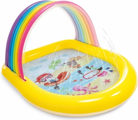Inflatable kids' pool with canopy VESSEL INTEX Joyful Rainbow