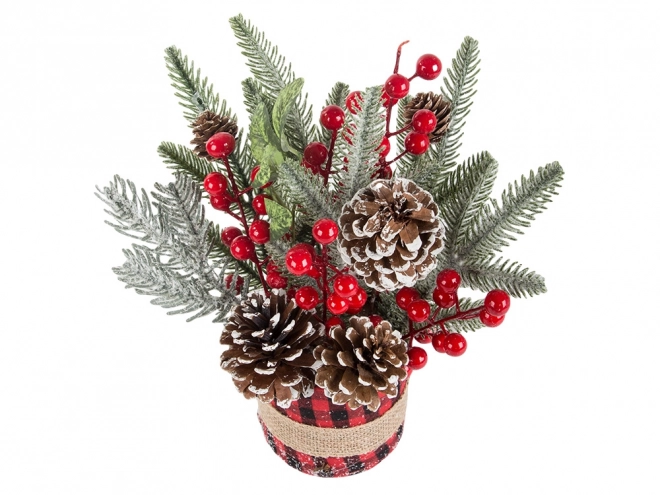Kersttafelversiering met riet