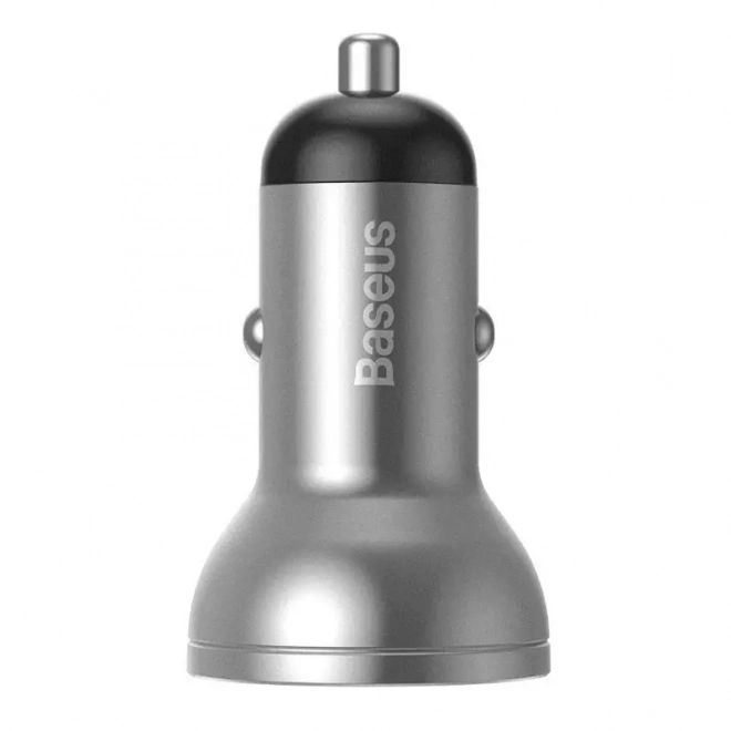 Baseus car charger with 2 USB ports and LED display