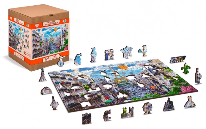 Houten puzzel druk Parijs 2-in-1