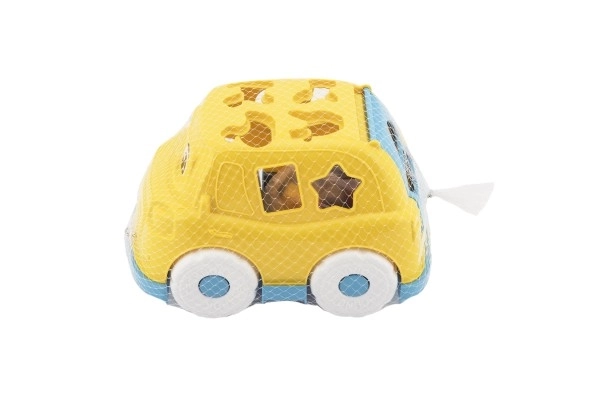 Auto inlegspeelgoed plastic 24x17cm met mogelijkheid tot 3 kleuren - in net, 12m+
