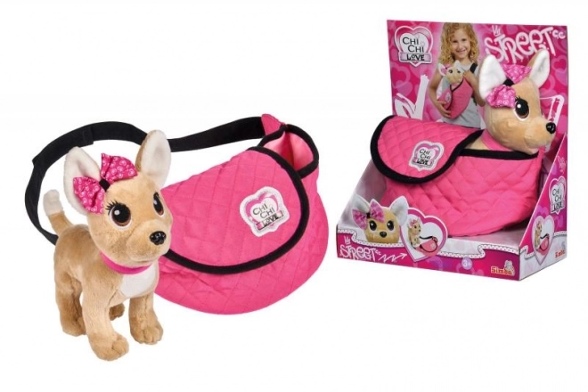 Pluchen hondje Chi Chi Love in modieuze tas