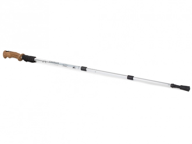 Nordic Walking trekkingleunen kurken handvat - 1 stuk – Zilverkleurig