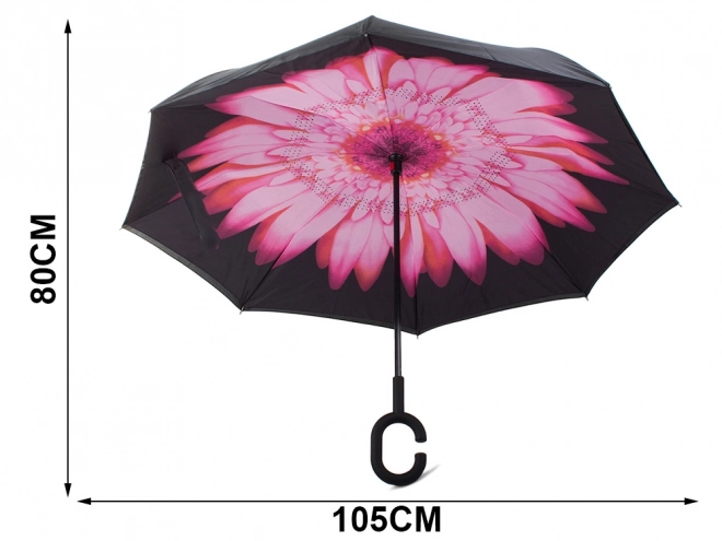 Parapluie inversé pliant avec structure robuste et fils résistants