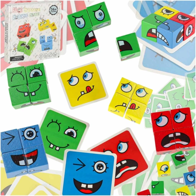 Montessori logic game face-changing blocks – emotions
