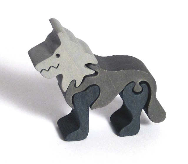 Houten inzetpuzzel kleine Wolf