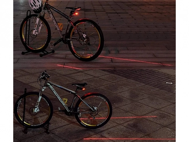 Achterlicht voor de fiets met LED en laser