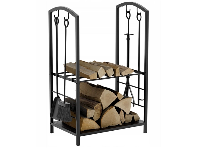 Houtopslagstandaard met accessoires