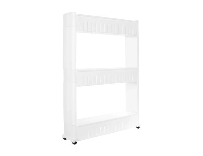 Étagère mobile de cuisine ou de salle de bain sur roulettes blanche