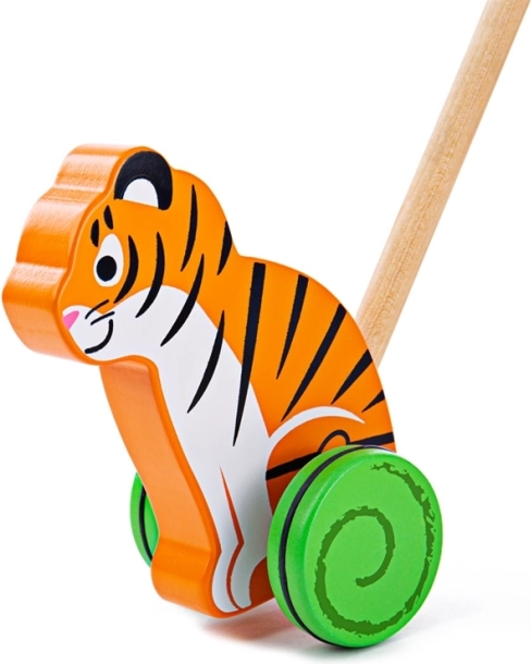 Wooden push-along tiger BIGJIGS BABY