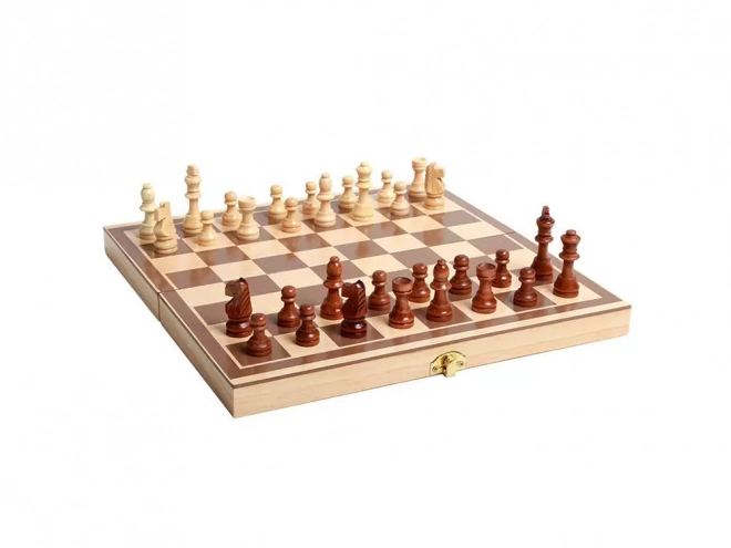 Schach, Dame und Backgammon aus Holz 3-in-1 Set