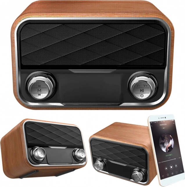 Wireless retro speaker with FM radio, Bluetooth and AUX