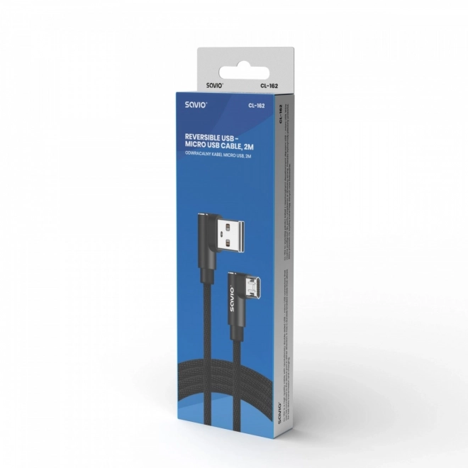 Câble avec connecteur USB Micro USB - USB A 2m des deux côtés