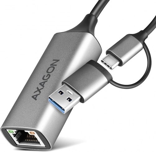 axagon ade-txca gigabit-ethernet-adapter usb‑c/usb‑a 3.2 gen 1 mit automatischer installation