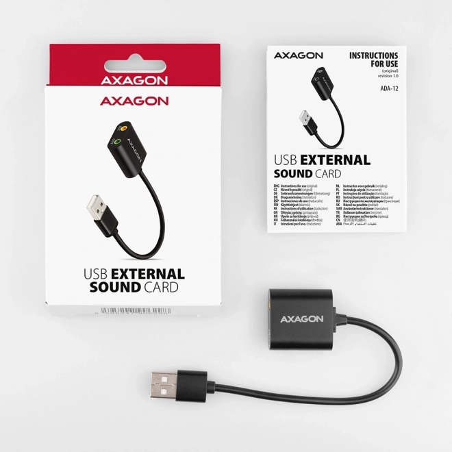 Carte son externe USB 2.0 48kHz/16-bit stéréo Axagon