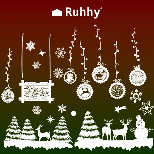 Ruhhy Kerst raamstickers 22253