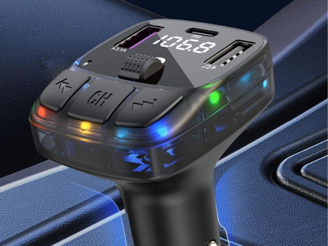 Auto Bluetooth FM Transmitter mit USB-C und USB-A Schnellladung